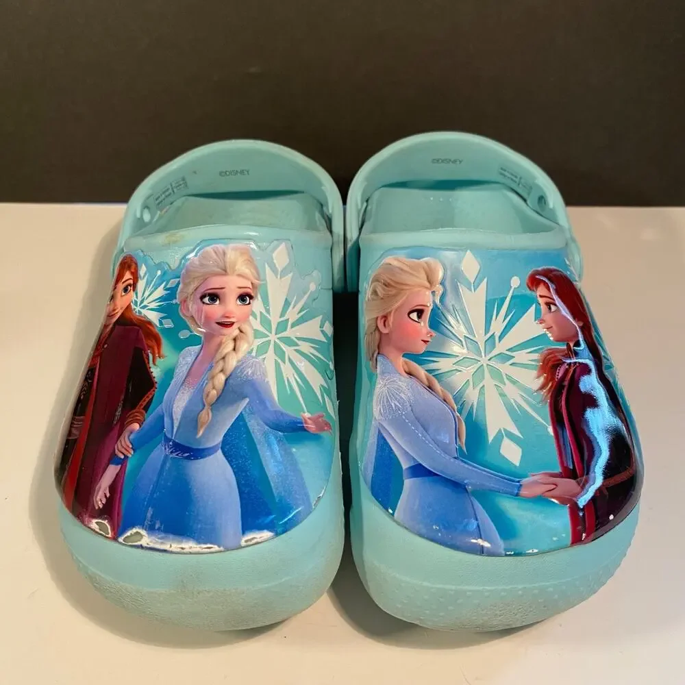 Crocs Frozen 2 Ice Blue 206804-ICBL kids shoes Size 1 Elsa Anna